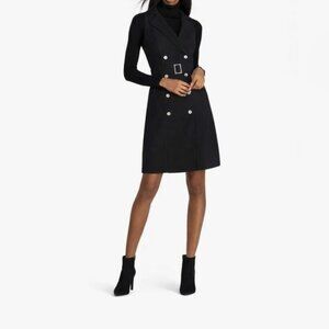 White House Black Market Black Double-Breasted Mini Dress